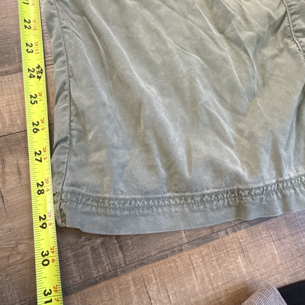 American Eagle Womens 10 Olive Stretch High Rise Baggy Wide Leg Cargo Pants - Picture 2 of 10